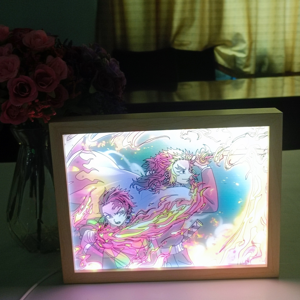 3D Decorative Wooden Photo Frame Night Light led art frame lamp picture frame sunshine picture small night light