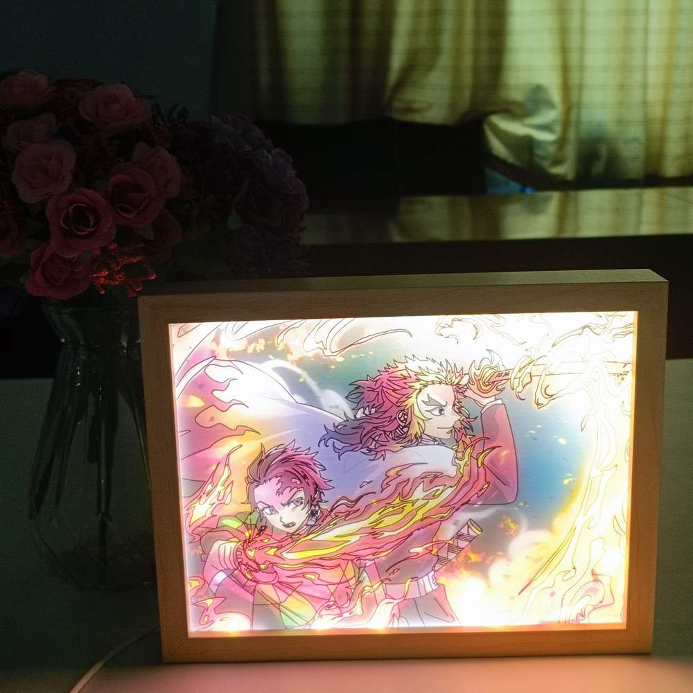 3D Decorative Wooden Photo Frame Night Light led art frame lamp picture frame sunshine picture small night light