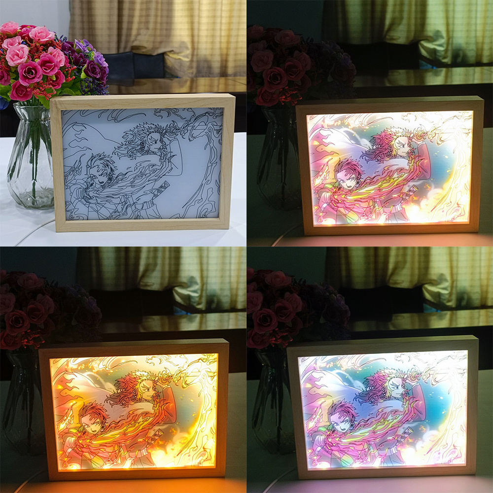 3D Decorative Wooden Photo Frame Night Light led art frame lamp picture frame sunshine picture small night light