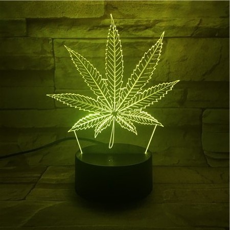 7colors changing creative maple leaf shape 3d led night light touch switch 3d illusion lamp for home decor