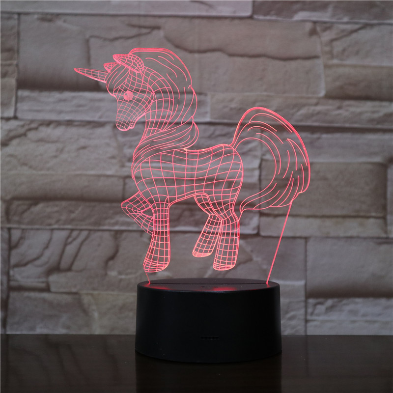 home decor LED Pineapple Cactus Flamingo unicorn Figure Night Light, Holiday Party 3d illusion lamp