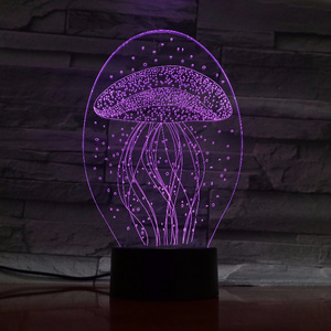 Beautiful Mushroom Image 3D Visual Lamp LED Night Lighting with Touch Sensor ABS Base Wonderful Indoor Decoration