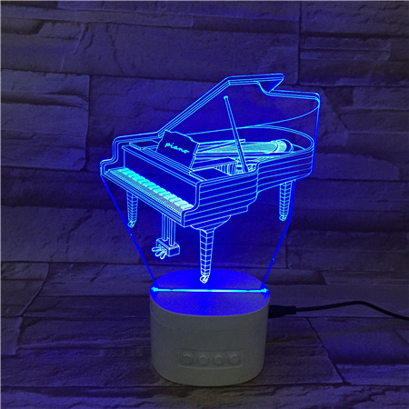 speaker 3d night light 5 colors changing press button rechargeable 3d speaker lamp piano instrument music playing 3d lamp