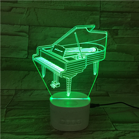 speaker 3d night light 5 colors changing press button rechargeable 3d speaker lamp piano instrument music playing 3d lamp