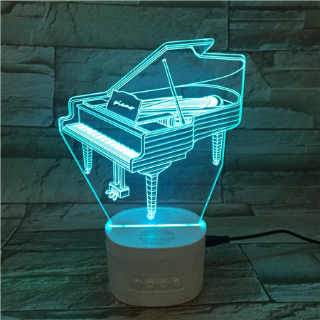 speaker 3d night light 5 colors changing press button rechargeable 3d speaker lamp piano instrument music playing 3d lamp