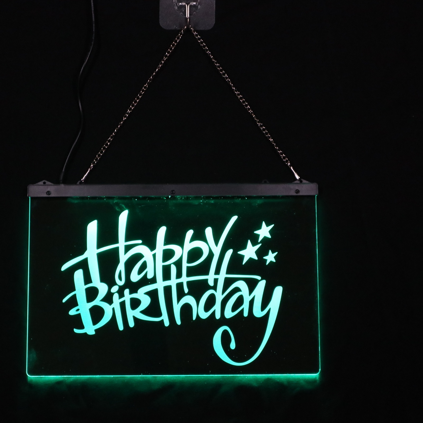 Bar Neon Light Sign Happy Birthday 7Colors Change 3D Led Optical Like Led Lamp Neon Signs For Wall Decor