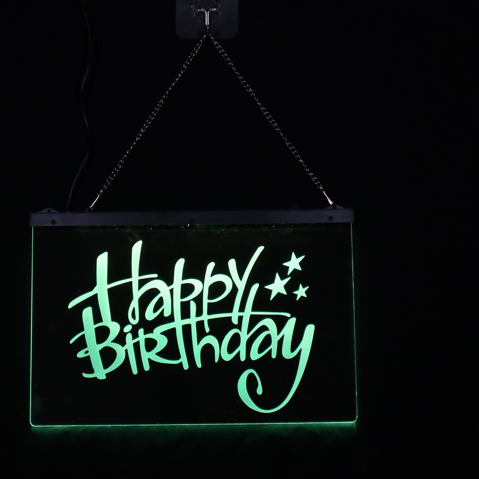 Bar Neon Light Sign Happy Birthday 7Colors Change 3D Led Optical Like Led Lamp Neon Signs For Wall Decor