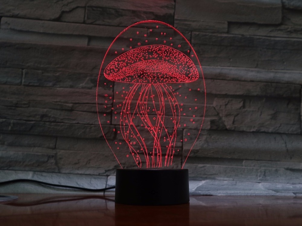 Beautiful Mushroom Image 3D Visual Lamp LED Night Lighting with Touch Sensor ABS Base Wonderful Indoor Decoration