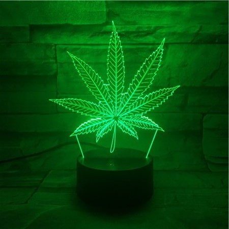 7colors changing creative maple leaf shape 3d led night light touch switch 3d illusion lamp for home decor