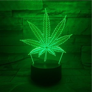 7colors changing creative maple leaf shape 3d led night light touch switch 3d illusion lamp for home decor