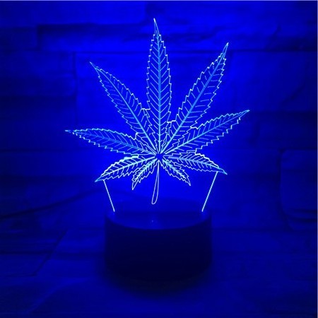 7colors changing creative maple leaf shape 3d led night light touch switch 3d illusion lamp for home decor