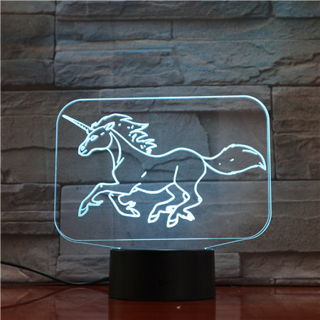 Horse Pony unicorn flamingo cactus pineapple 3D Illusion Decor Lamp Promotion Lamp 3d LED Lighting lamp 3d LED Table Night Light