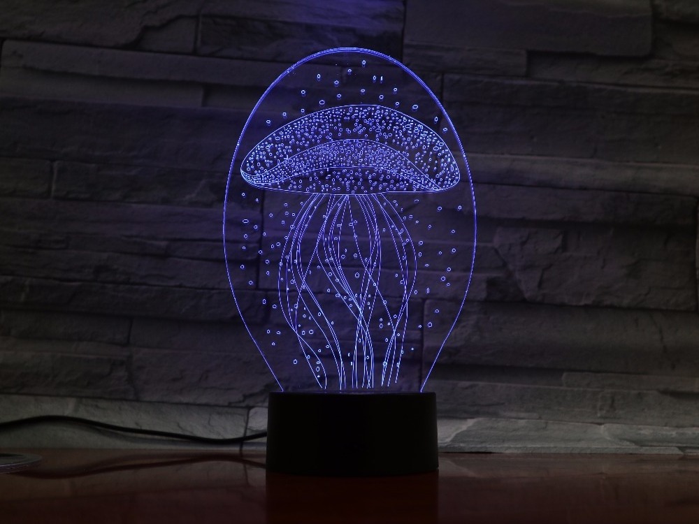 Beautiful Mushroom Image 3D Visual Lamp LED Night Lighting with Touch Sensor ABS Base Wonderful Indoor Decoration