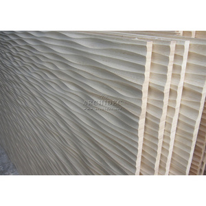 20 years factory interior luxury decorative hot sale natural color carved bamboo wood 3d art wave wall panels