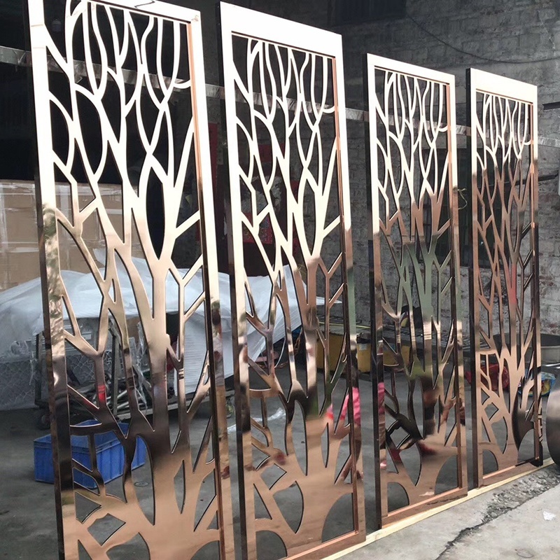 laser cut metal aluminum iron stainless steel decorative grille room divider  partition panel