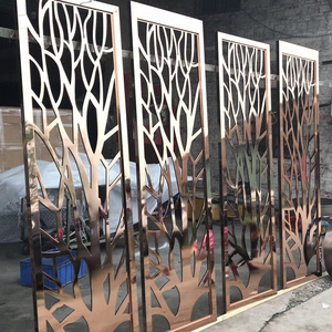 laser cut metal aluminum iron stainless steel decorative grille room divider  partition panel