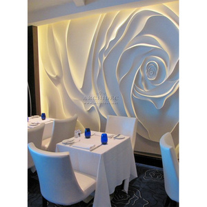 high quality modern pattern 3d wall panel European style restaurant flower 3d wall design  decoration