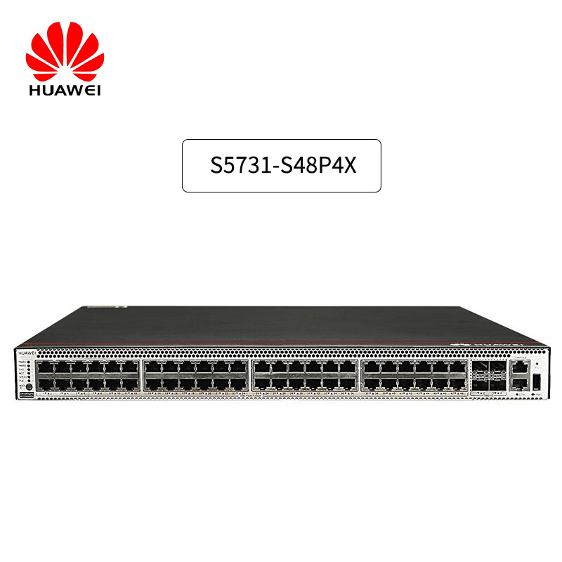 Industrial 48 Ports 10/100/1000BASE-T Ethernet 10 Gigabit SFP+ PoE+ Switch Supports Dual Power S5731-S48P4X