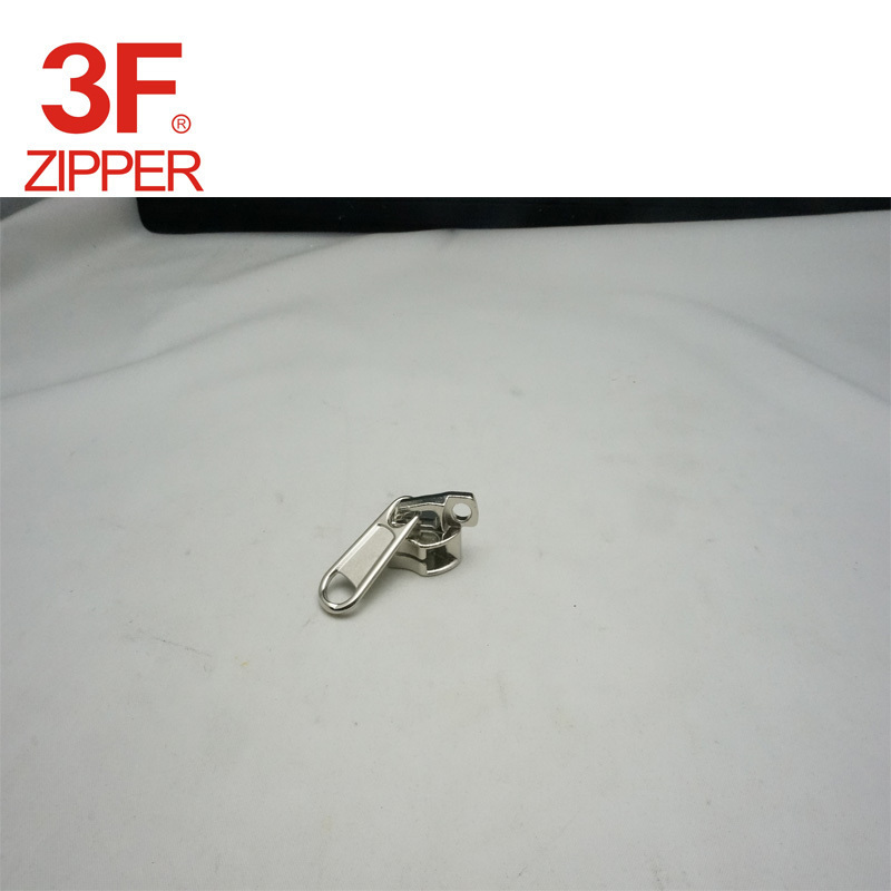 Double layers nylon coil zipper with safe anti-theft slider