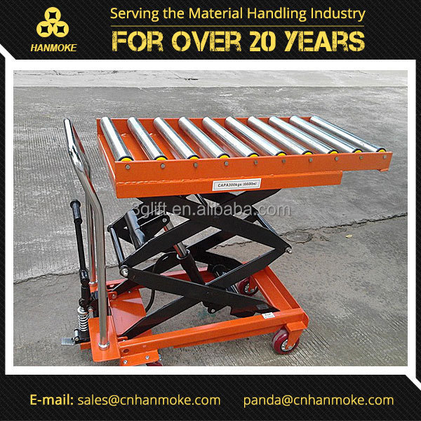 Roller Top Foot Pump Hydraulic Manual Lift Table, Customized Available