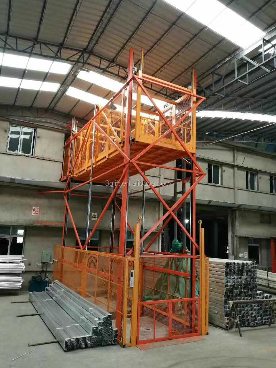 On Sale Vertical Guide Rail Elevators Hydraulic Freight Elevator