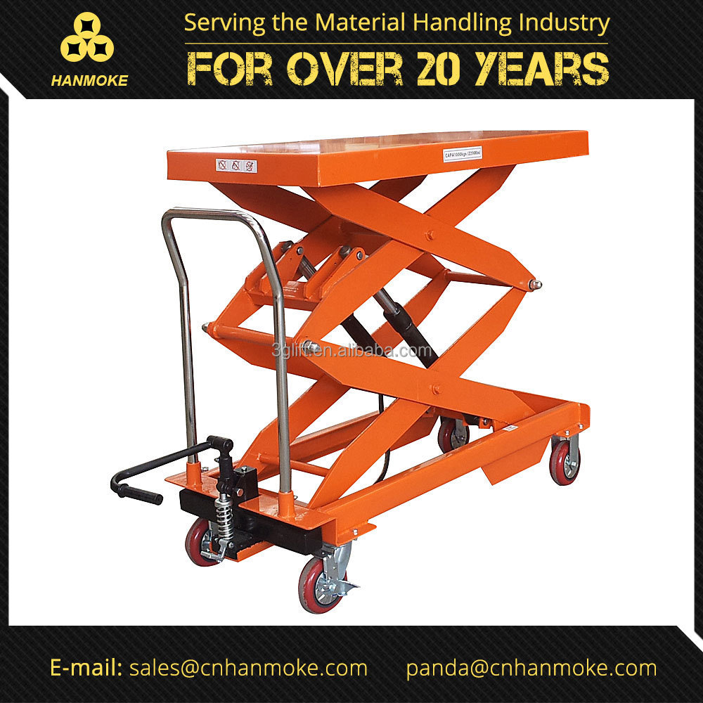 Roller Top Foot Pump Hydraulic Manual Lift Table, Customized Available