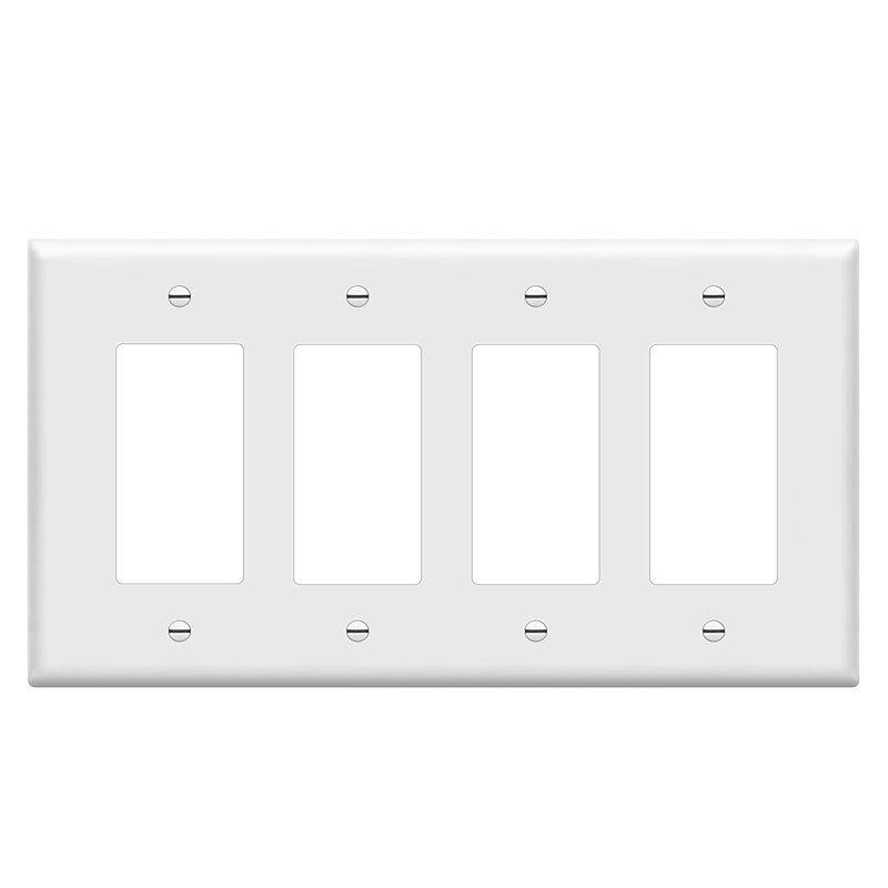 3Grace 4 Gang Decorative Plate GFCI Plate US Standard Wall Plate GFCI Sockets Wall Outlet