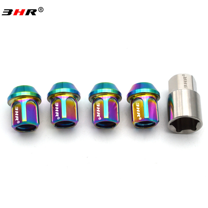 3HR Gr.5 titanium wheel lug nut locks rim nut locks anti theft wheel lock set