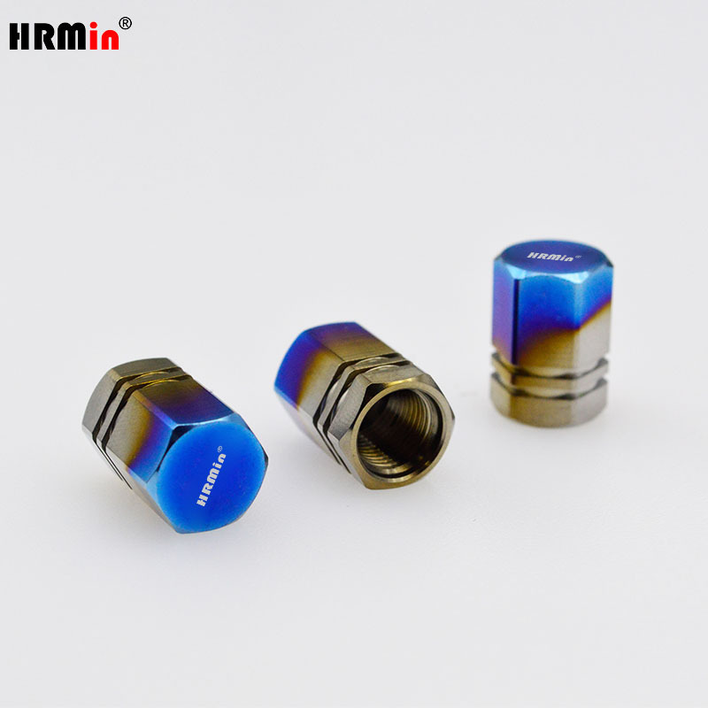 HRMin High quality 10.9 grade Gr.5 titanium Wheel Valve Stem Caps tire valve caps 4 pcs for racing car