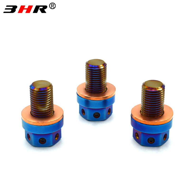 Drilled Hex Gr.5 Titanium Alloy Oil Drain Plug Ti-6Al-4V Automobile Engine Gear Oil Drain Plug M14x1.5 with Powerful Magnetic