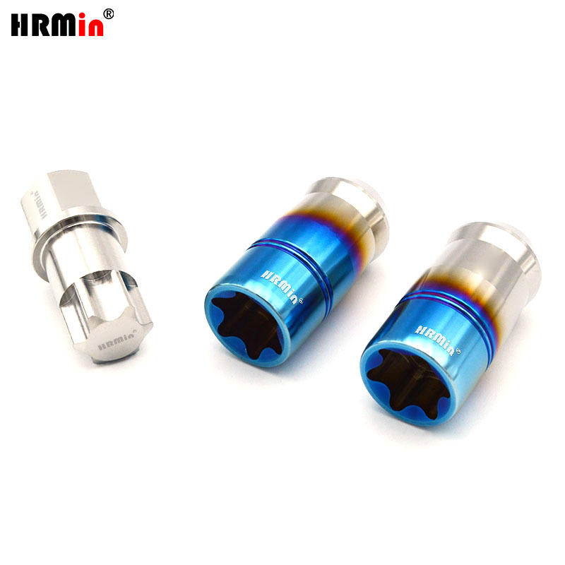 HRMin Anti-theft Gr.5 Titanium alloy high strength cone seat black wheel lug nut titanium nut  M12*1.5*45mmforToyoto Mazda Honda