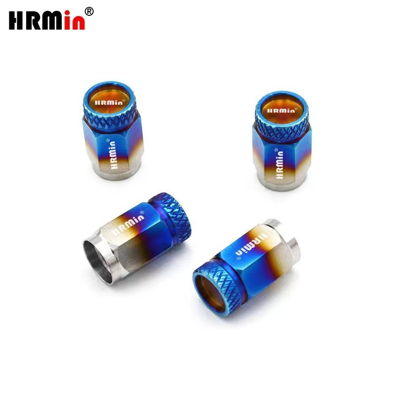 HRMin High quality 10.9 grade Gr.5 titanium Wheel Valve Stem Caps tire valve caps 4 pcs for racing car