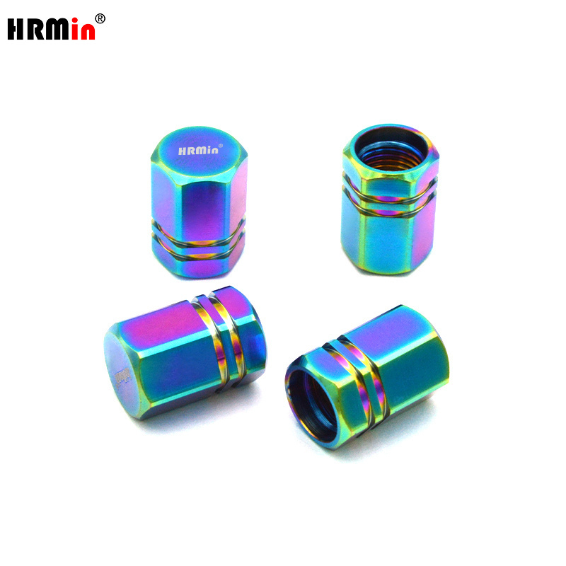 HRMin High quality 10.9 grade Gr.5 titanium Wheel Valve Stem Caps tire valve caps 4 pcs for racing car