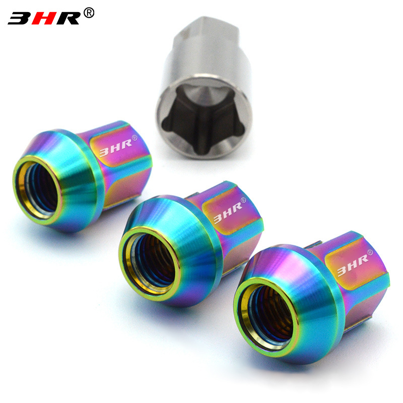 3HR Gr.5 titanium wheel lug nut locks rim nut locks anti theft wheel lock set