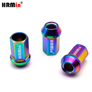 HRMin Gr.5 Titanium alloy high strength cone seat natural color wheel nut lug titanium nut  M12*35mm