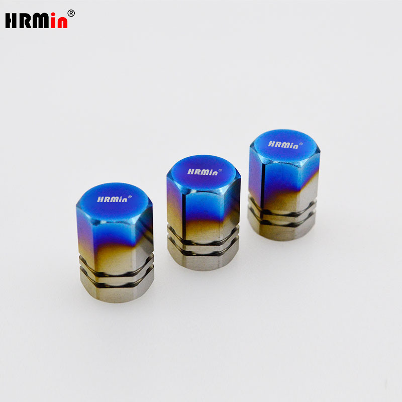 HRMin High quality 10.9 grade Gr.5 titanium Wheel Valve Stem Caps tire valve caps 4 pcs for racing car