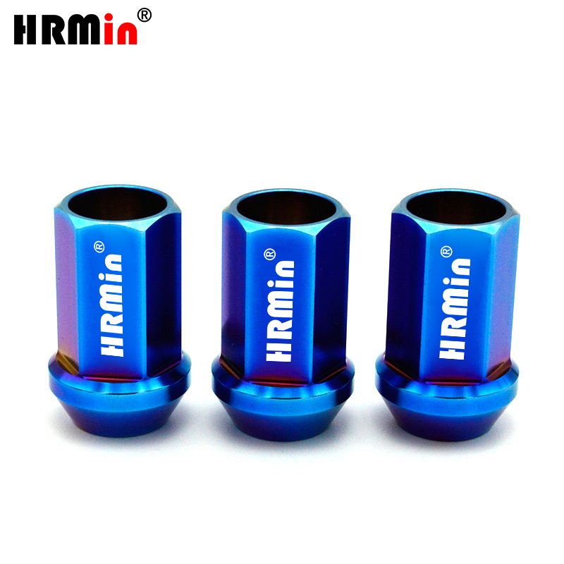 HRMin Gr.5 Titanium alloy high strength cone seat natural color wheel nut lug titanium nut  M12*35mm