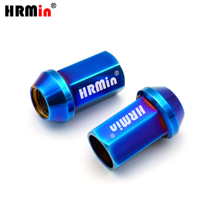 HRMin Gr.5 Titanium alloy high strength cone seat natural color wheel nut lug titanium nut  M12*35mm