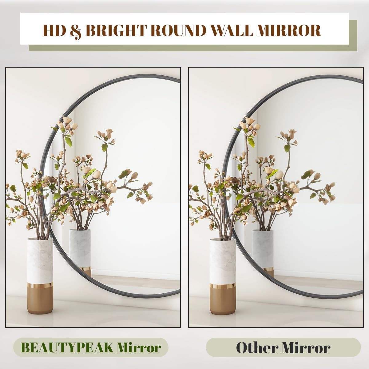 Cross-border e-commerce popular models mirror with aluminum frame wall round mirror round mirror wall decor