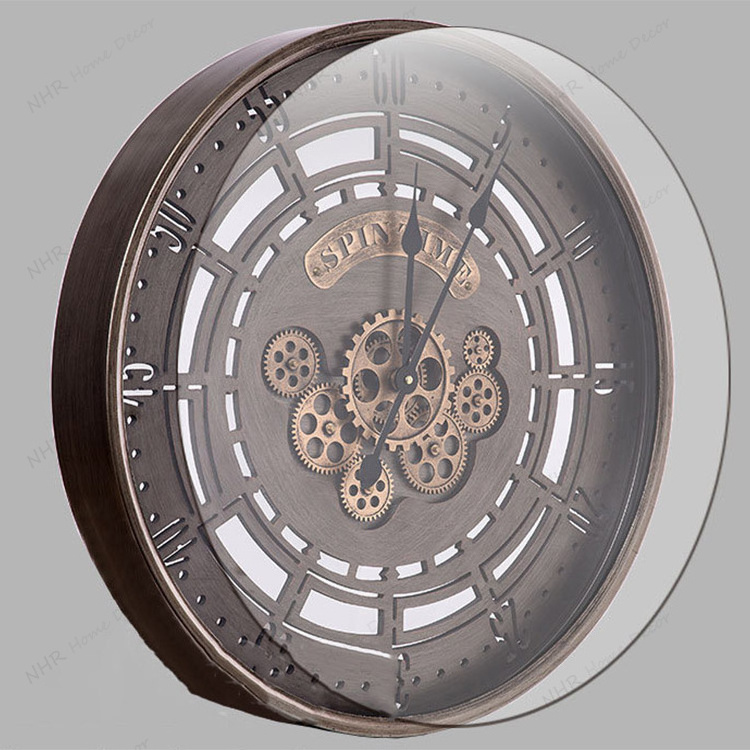 Oil Rubbed Bronze Multifunctional Use Mechanical Gear Clock quartz wall clock mechanism