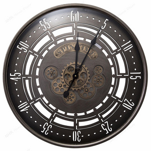 Oil Rubbed Bronze Multifunctional Use Mechanical Gear Clock quartz wall clock mechanism