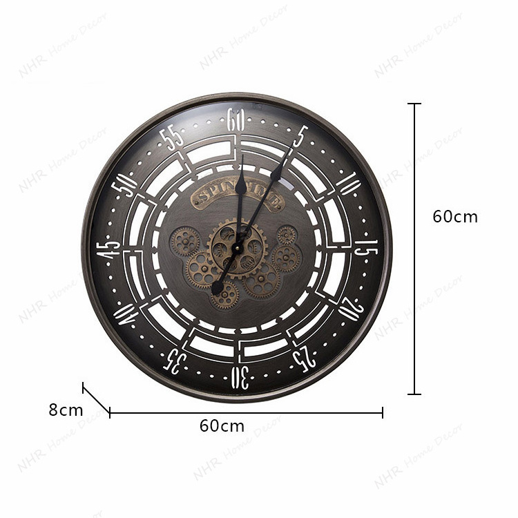 Oil Rubbed Bronze Multifunctional Use Mechanical Gear Clock quartz wall clock mechanism