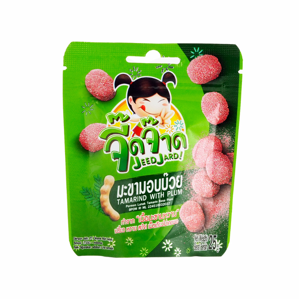 JeedJard Chewy Tamarind Wholesalers with Plum Powder Sour and Sweets Candy Thailand 25g