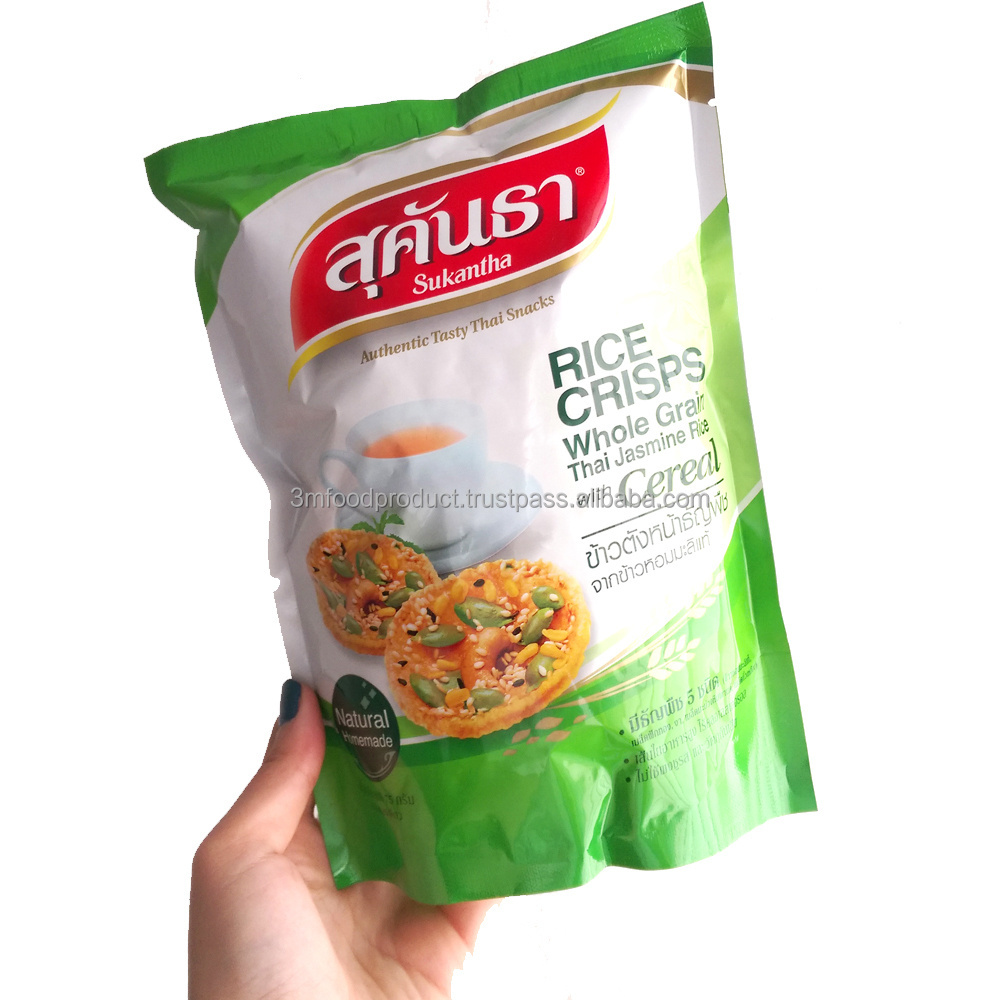 Kaotang Sukanta Puffed Rice Crispy Cracker Thailand Traditional Style with Cereal snack