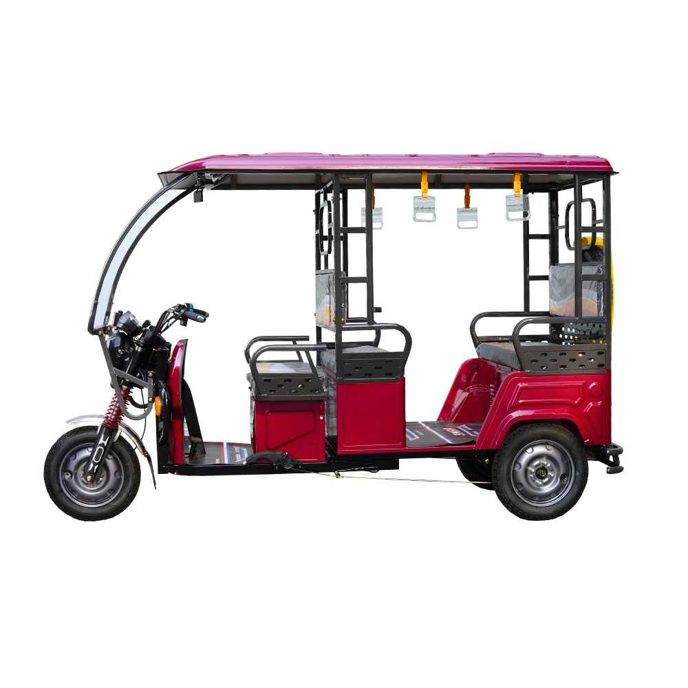 900W Electric Tricycle 100AH 5 Passenger Tricycle Semi-Closed E Rickshaw