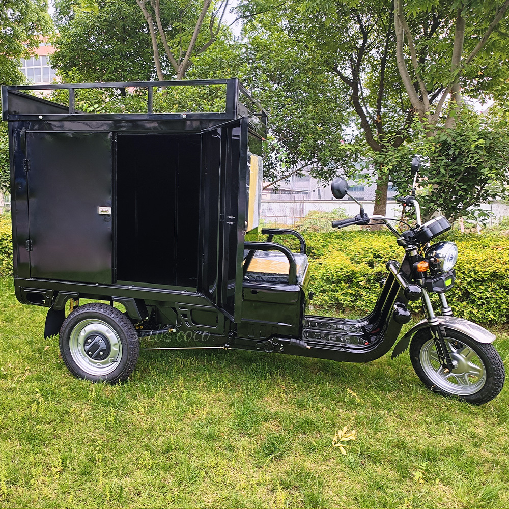 Three Wheel Disc Brake EEC COC Certificate Electric Tricycles Cargo Bike Enclosed Cover Carriage Wholesale Price