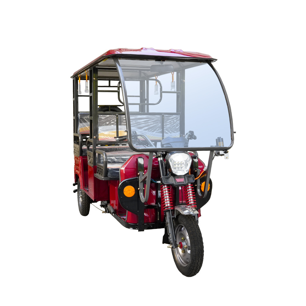 900W Electric Tricycle 100AH 5 Passenger Tricycle Semi-Closed E Rickshaw