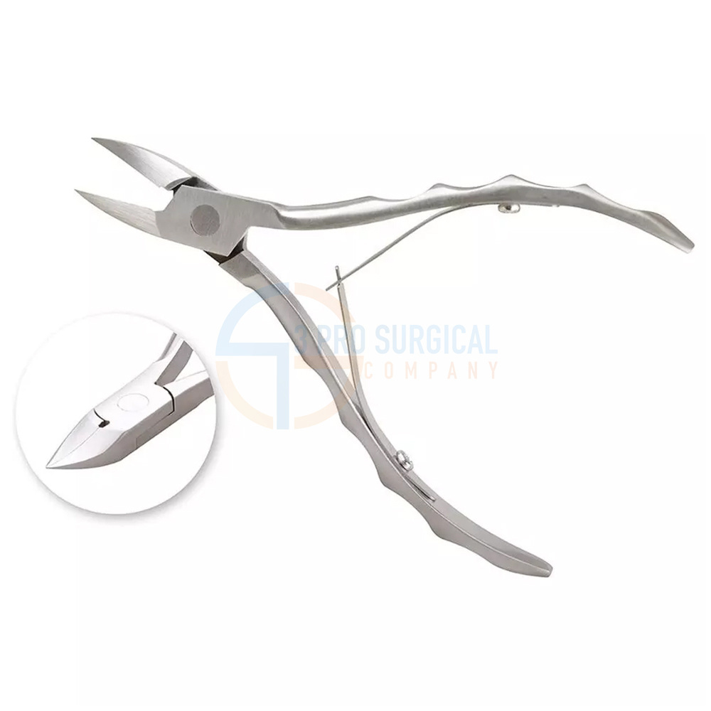 3PRO Professional Stainless Steel Cuticle Nail Nipper with Plastic Grip for Personal and Salon use