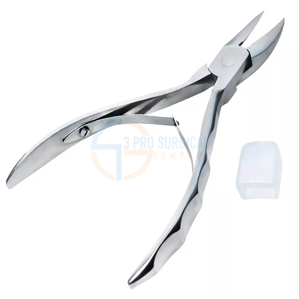 3PRO Professional Stainless Steel Cuticle Nail Nipper with Plastic Grip for Personal and Salon use