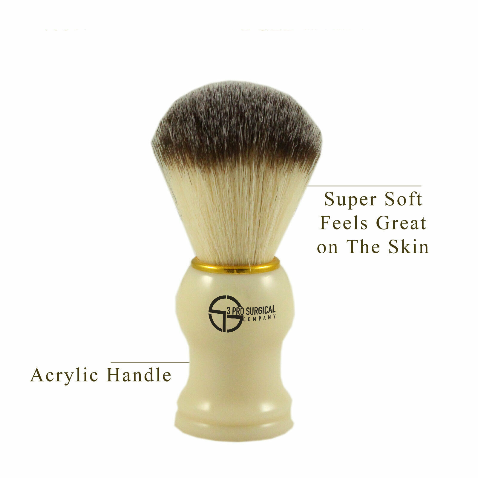 PRO QUALITY SHAVING WOODEN HANDLE BRUSH WITH SYNTHETIC HAIR